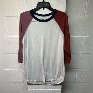 BDG Navy and White Crew Neck Tee